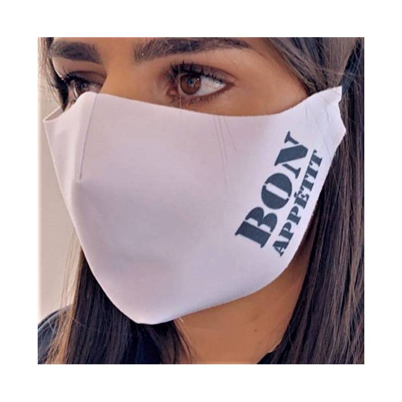 Masque Tissu de Protection - Inscription Bon Appetit - colis x5