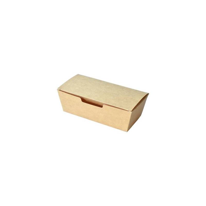 Boite nuggets carton refermable - kraft -  16.5 cm